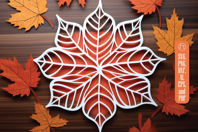Autumn Leaf Paper Cut File SVG SVG MD JOYNAL ABDIN 