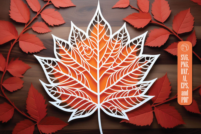 Autumn Leaf Paper Cut File SVG SVG MD JOYNAL ABDIN 