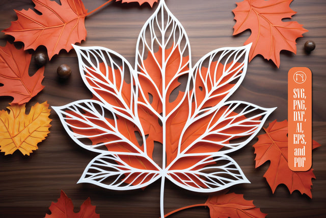 Autumn Leaf Paper Cut File SVG SVG MD JOYNAL ABDIN 