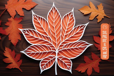 Autumn Leaf Paper Cut File SVG SVG MD JOYNAL ABDIN 