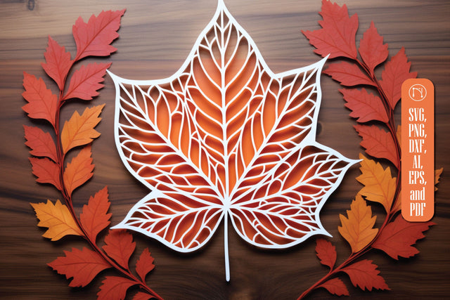 Autumn Leaf Paper Cut File SVG SVG MD JOYNAL ABDIN 