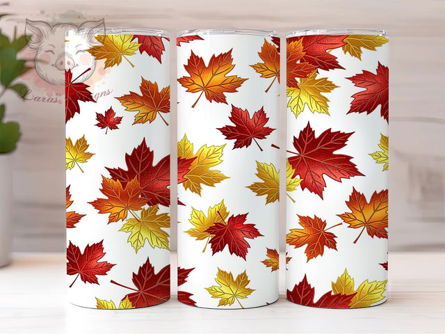 Autumn Leaf Triptych 20oz Tumbler, Autumn Leaves, Triptych Design, Fall Theme, Nature Motif, Rustic Charm, Skinny Tumbler, Sublimation PNG Sublimation Lara' s Designs 