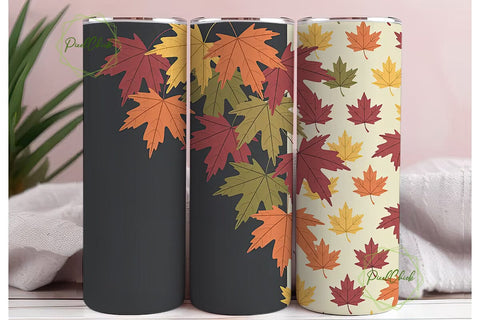 Autumn Leaves 20oz Tumbler Wrap Sublimation PixelChick 
