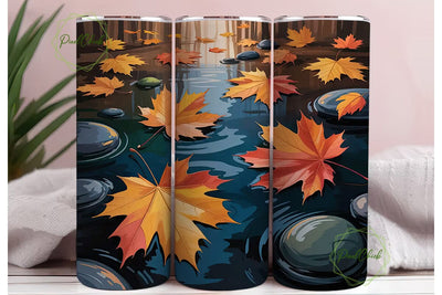 Autumn Leaves 20oz Tumbler Wrap Sublimation PixelChick 