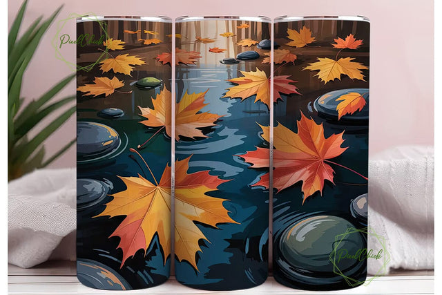 Autumn Leaves 20oz Tumbler Wrap Sublimation PixelChick 