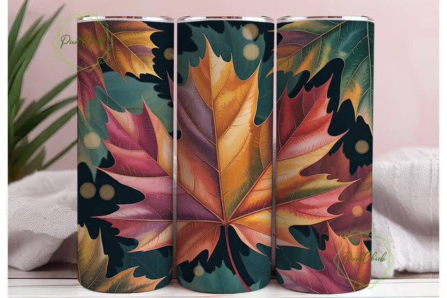 Autumn Leaves 20oz Tumbler Wrap Sublimation PixelChick 