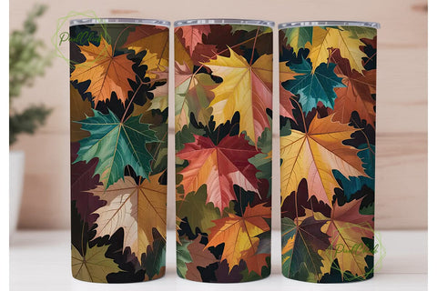 Autumn Leaves 20oz Tumbler Wrap Sublimation PixelChick 