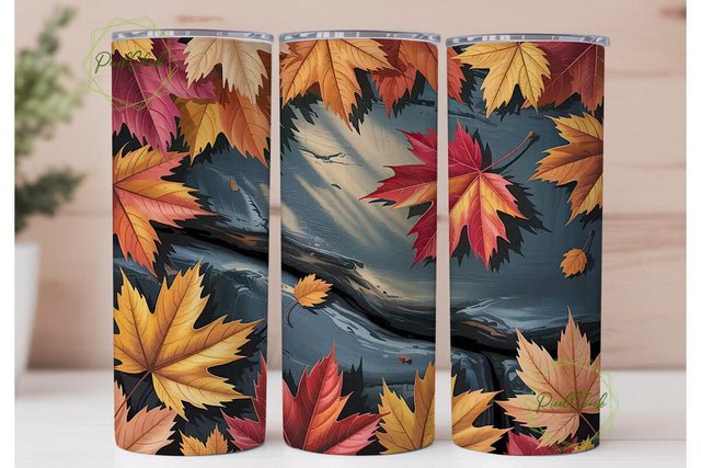 Autumn Leaves 20oz Tumbler Wrap Sublimation PixelChick 