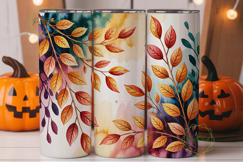 Autumn Leaves 20oz Tumbler Wrap Sublimation PixelChick 
