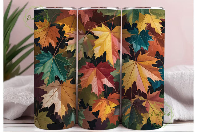 Autumn Leaves 20oz Tumbler Wrap Sublimation PixelChick 