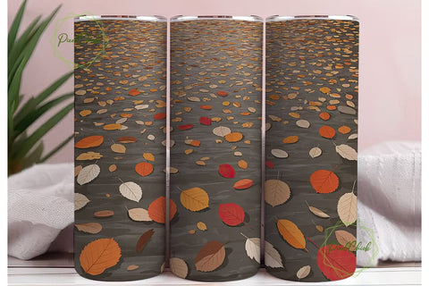 Autumn Leaves 20oz Tumbler Wrap Sublimation PixelChick 