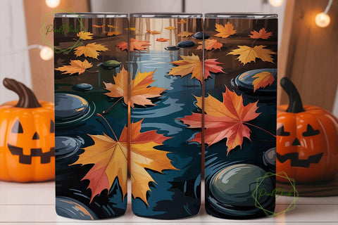 Autumn Leaves 20oz Tumbler Wrap Sublimation PixelChick 