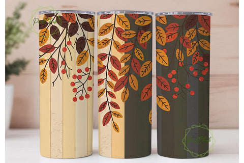 Autumn Leaves 20oz Tumbler Wrap Sublimation PixelChick 
