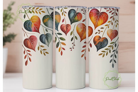 Autumn Leaves 20oz Tumbler Wrap Sublimation PixelChick 