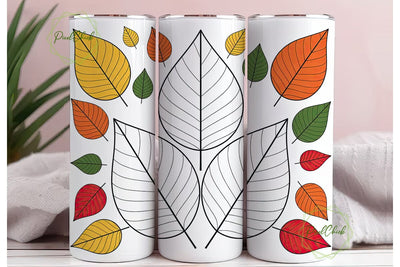 Autumn Leaves 20oz Tumbler Wrap Sublimation PixelChick 