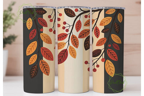 Autumn Leaves 20oz Tumbler Wrap Sublimation PixelChick 