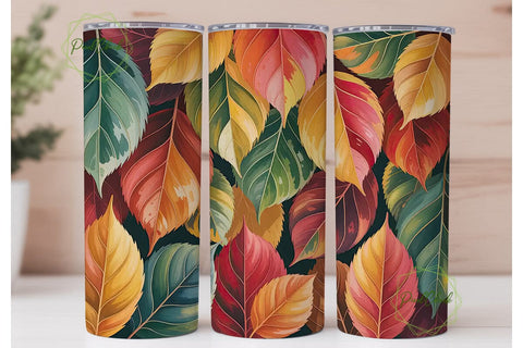 Autumn Leaves 20oz Tumbler Wrap Sublimation PixelChick 