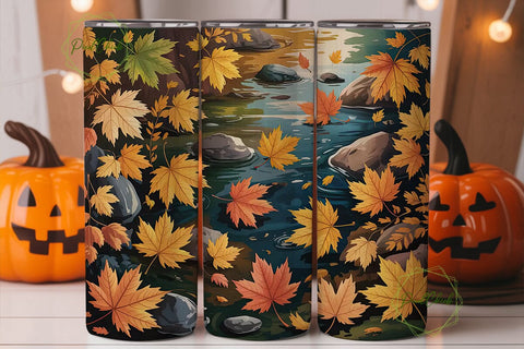 Autumn Leaves 20oz Tumbler Wrap Sublimation PixelChick 