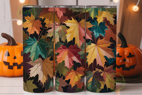 Autumn Leaves 20oz Tumbler Wrap Sublimation PixelChick 