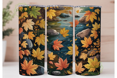 Autumn Leaves 20oz Tumbler Wrap Sublimation PixelChick 