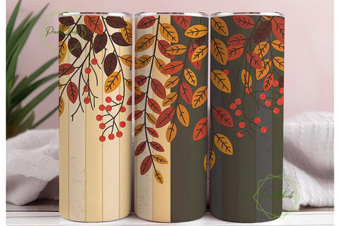 Autumn Leaves 20oz Tumbler Wrap Sublimation PixelChick 
