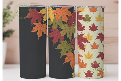 Autumn Leaves 20oz Tumbler Wrap Sublimation PixelChick 