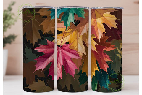 Autumn Leaves 20oz Tumbler Wrap Sublimation PixelChick 