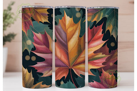 Autumn Leaves 20oz Tumbler Wrap Sublimation PixelChick 