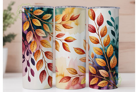 Autumn Leaves 20oz Tumbler Wrap Sublimation PixelChick 