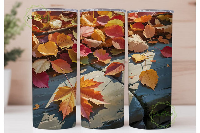 Autumn Leaves 20oz Tumbler Wrap Sublimation PixelChick 