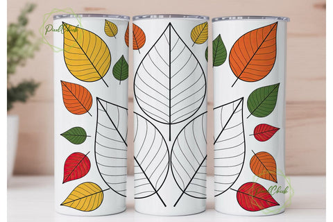 Autumn Leaves 20oz Tumbler Wrap Sublimation PixelChick 