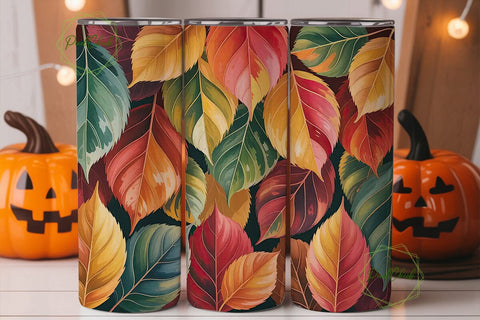 Autumn Leaves 20oz Tumbler Wrap Sublimation PixelChick 