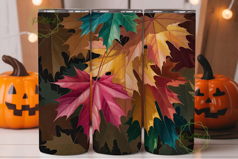 Autumn Leaves 20oz Tumbler Wrap Sublimation PixelChick 