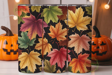 Autumn Leaves 20oz Tumbler Wrap Sublimation PixelChick 