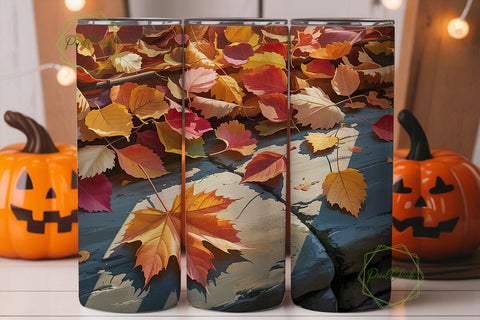Autumn Leaves 20oz Tumbler Wrap Sublimation PixelChick 