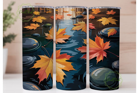 Autumn Leaves 20oz Tumbler Wrap Sublimation PixelChick 