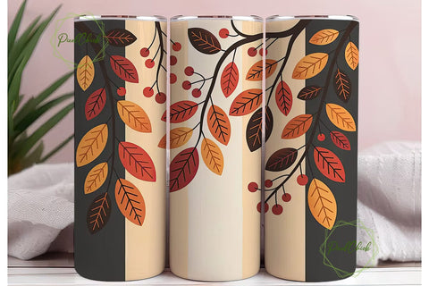 Autumn Leaves 20oz Tumbler Wrap Sublimation PixelChick 