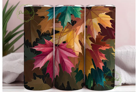 Autumn Leaves 20oz Tumbler Wrap Sublimation PixelChick 