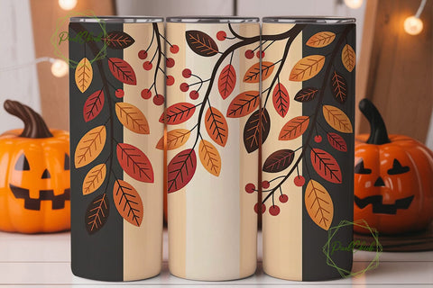 Autumn Leaves 20oz Tumbler Wrap Sublimation PixelChick 