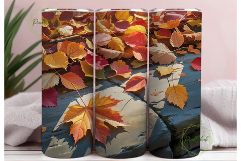 Autumn Leaves 20oz Tumbler Wrap Sublimation PixelChick 