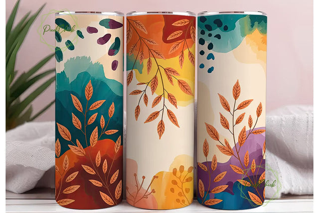 Autumn Leaves 20oz Tumbler Wrap Sublimation PixelChick 