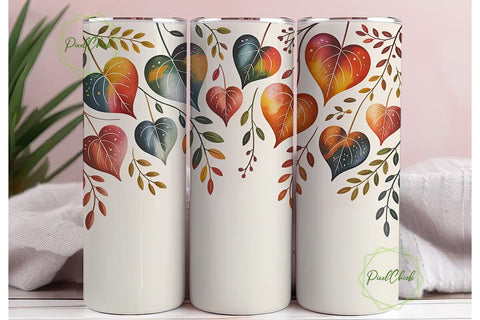 Autumn Leaves 20oz Tumbler Wrap Sublimation PixelChick 