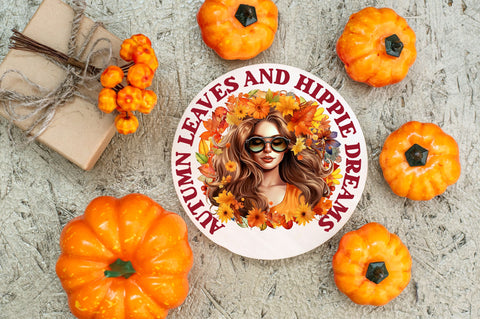 Autumn leaves and hippie dreams png design Sublimation Regulrcrative 