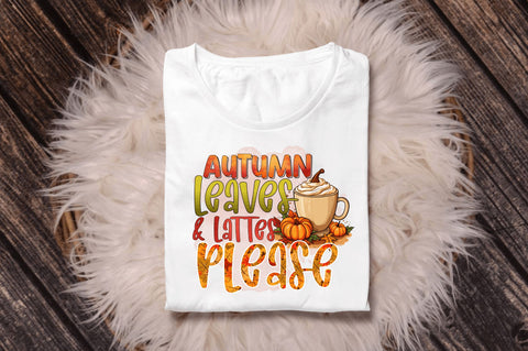 Autumn leaves and lattes Sublimation Design Sublimation Regulrcrative 