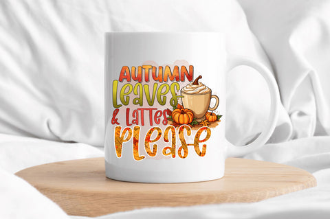 Autumn leaves and lattes Sublimation Design Sublimation Regulrcrative 
