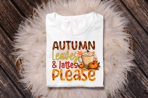 Autumn leaves and lattes Sublimation Design Sublimation Regulrcrative 
