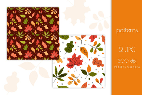 Autumn Leaves Clipart PNG | SVG Fall Clip Art Bundle | Foliage Seamless Patterns | Autumn Digital Paper | Cute Pumpkin Acorn Mushroom SVG AnnaViolet_store 