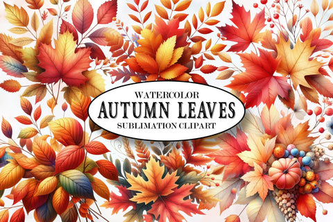 Autumn Leaves Clipart Set Sublimation SVGista 