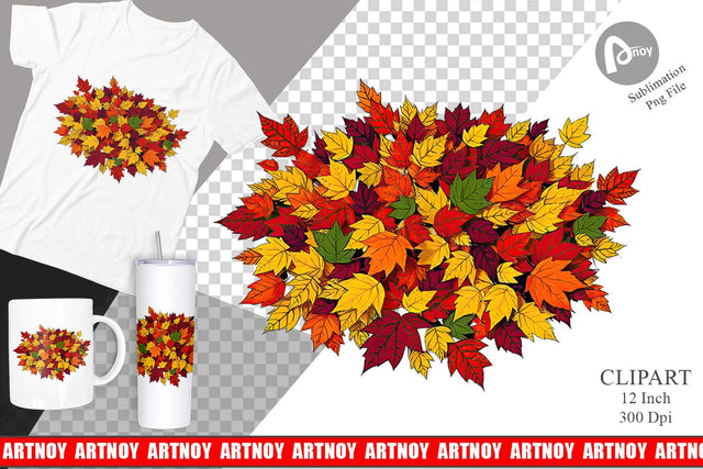 Autumn Leaves Clipart Sublimation artnoy 