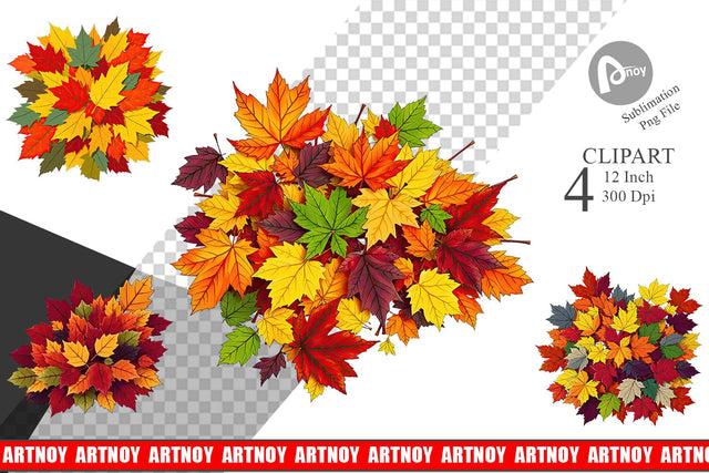 Autumn Leaves Clipart Sublimation artnoy 
